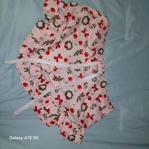 Festive Pink Baby Dress with Holiday Print